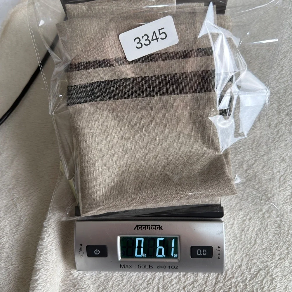 Solino Home 100% Linen Table Runner Grain Sack Stripe Oatmeal Black 14x92